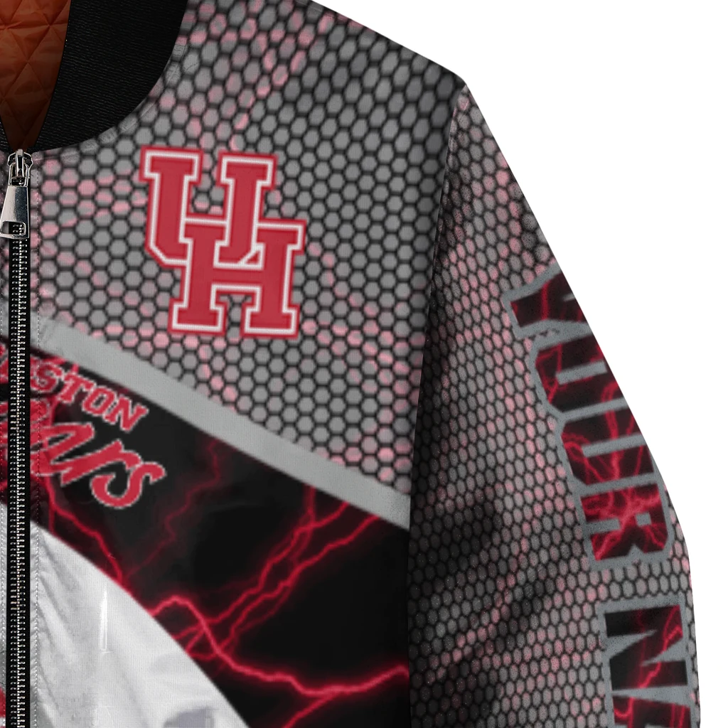 customized houston cougars electric flash red bomber jacket premium grade customized houston cougars electric flash red bomber jacket premium grade