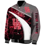 customized houston cougars electric flash red varsity jacket best selling