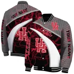 customized houston cougars electric flash red varsity jacket best selling