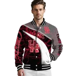customized houston cougars electric flash red varsity jacket best selling