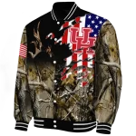 customized houston cougars patriot deer camouflage varsity jacket best selling