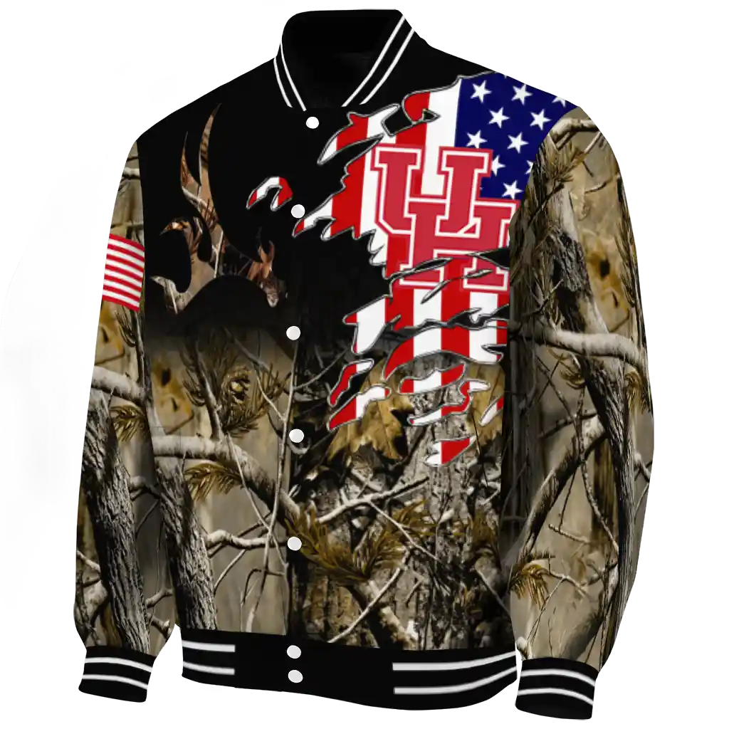customized houston cougars patriot deer camouflage varsity jacket best selling customized houston cougars patriot deer camouflage varsity jacket best selling
