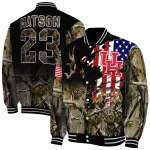 customized houston cougars patriot deer camouflage varsity jacket best selling