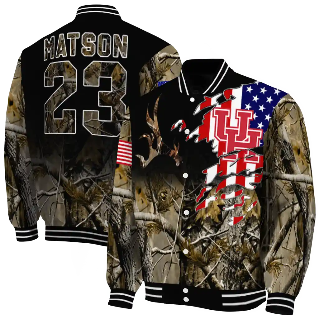 customized houston cougars patriot deer camouflage varsity jacket fashion forward customized houston cougars patriot deer camouflage varsity jacket fashion forward