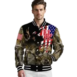 customized houston cougars patriot deer camouflage varsity jacket best selling