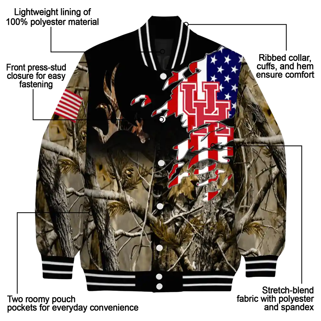 customized houston cougars patriot deer camouflage varsity jacket new arrival customized houston cougars patriot deer camouflage varsity jacket new arrival