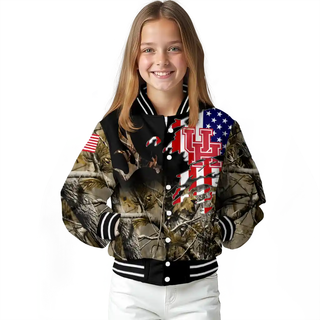 customized houston cougars patriot deer camouflage varsity jacket top rated customized houston cougars patriot deer camouflage varsity jacket top rated