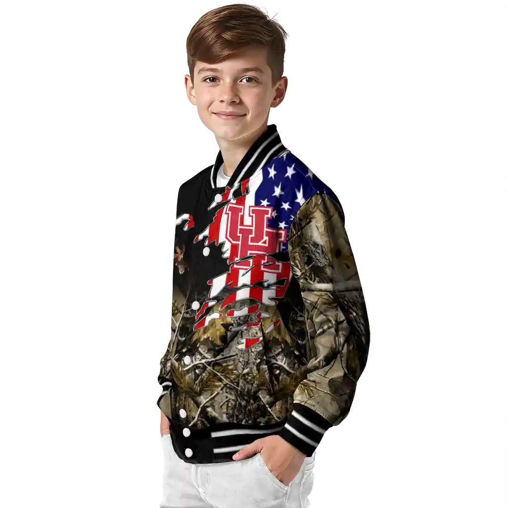customized houston cougars patriot deer camouflage varsity jacket trendy customized houston cougars patriot deer camouflage varsity jacket trendy