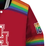 customized houston cougars rainbow jersey number red varsity jacket best selling