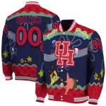customized houston cougars spongebob playtime red blue varsity jacket best selling