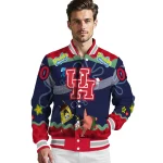 customized houston cougars spongebob playtime red blue varsity jacket best selling
