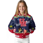 customized houston cougars spongebob playtime red blue varsity jacket best selling
