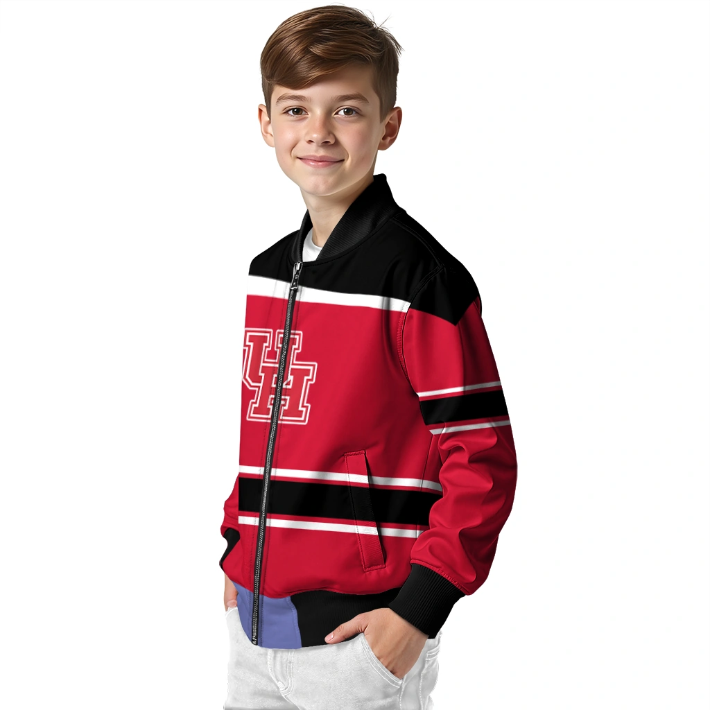 customized houston cougars stripe statement red black bomber jacket trendy customized houston cougars stripe statement red black bomber jacket trendy