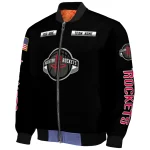 customized houston rockets american flag skull black bomber jacket best selling
