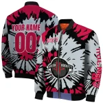 customized houston rockets burst splatter red bomber jacket best selling