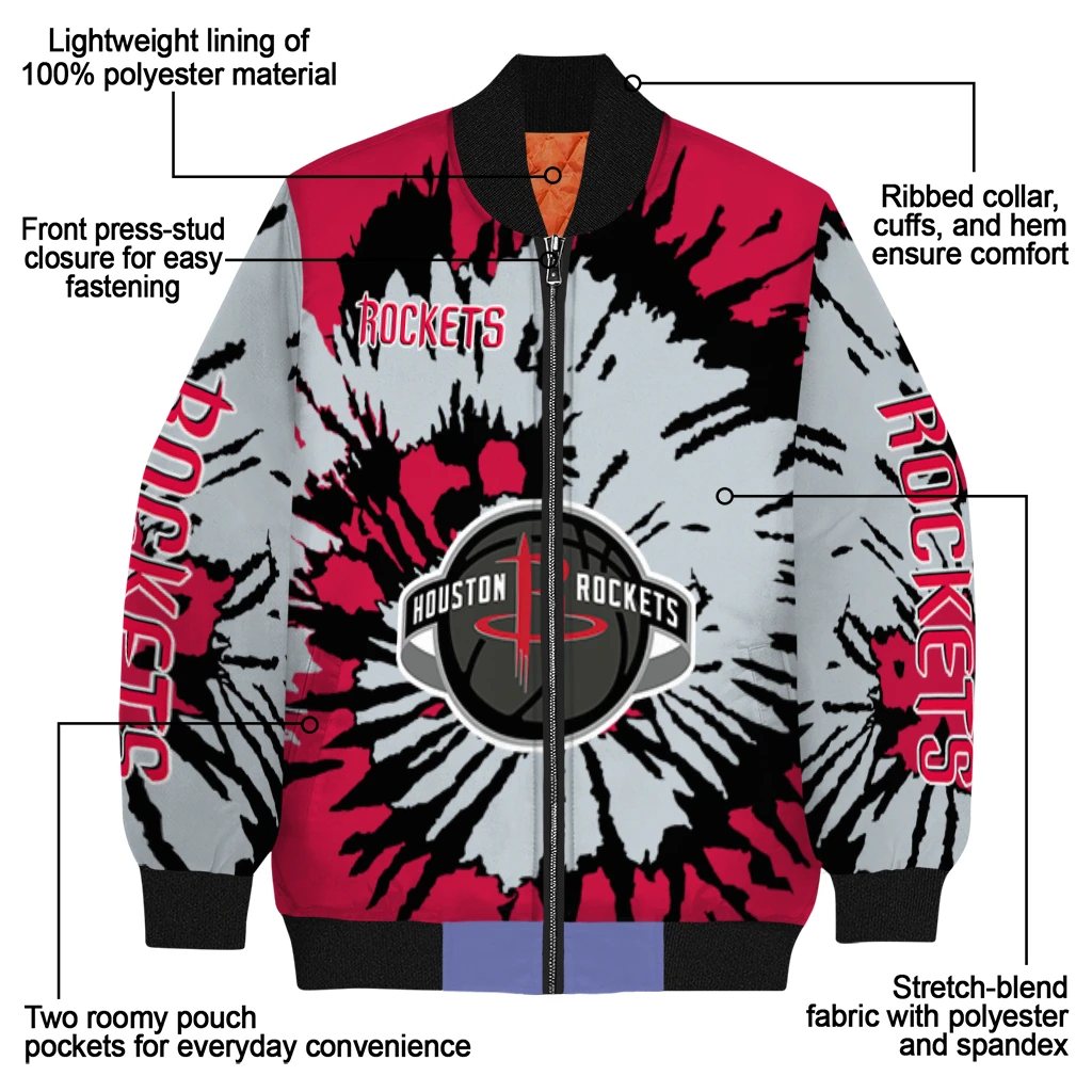 customized houston rockets burst splatter red bomber jacket new arrival customized houston rockets burst splatter red bomber jacket new arrival