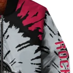customized houston rockets burst splatter red bomber jacket best selling