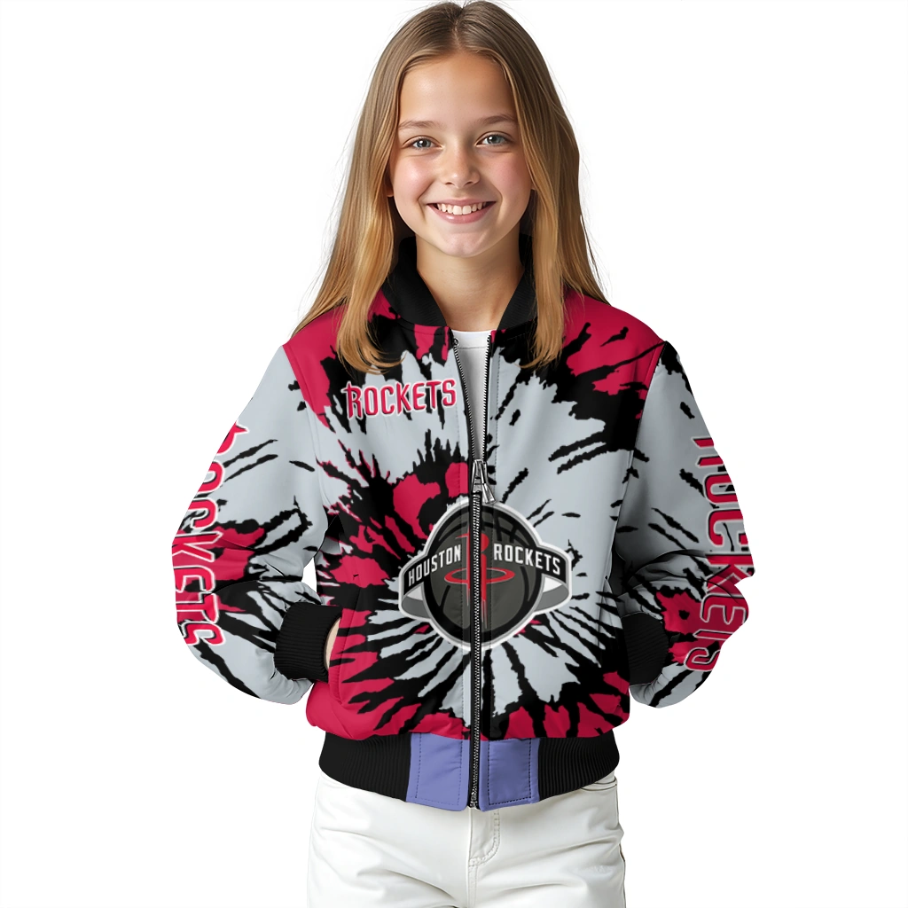 customized houston rockets burst splatter red bomber jacket top rated customized houston rockets burst splatter red bomber jacket top rated