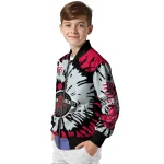 customized houston rockets burst splatter red bomber jacket best selling