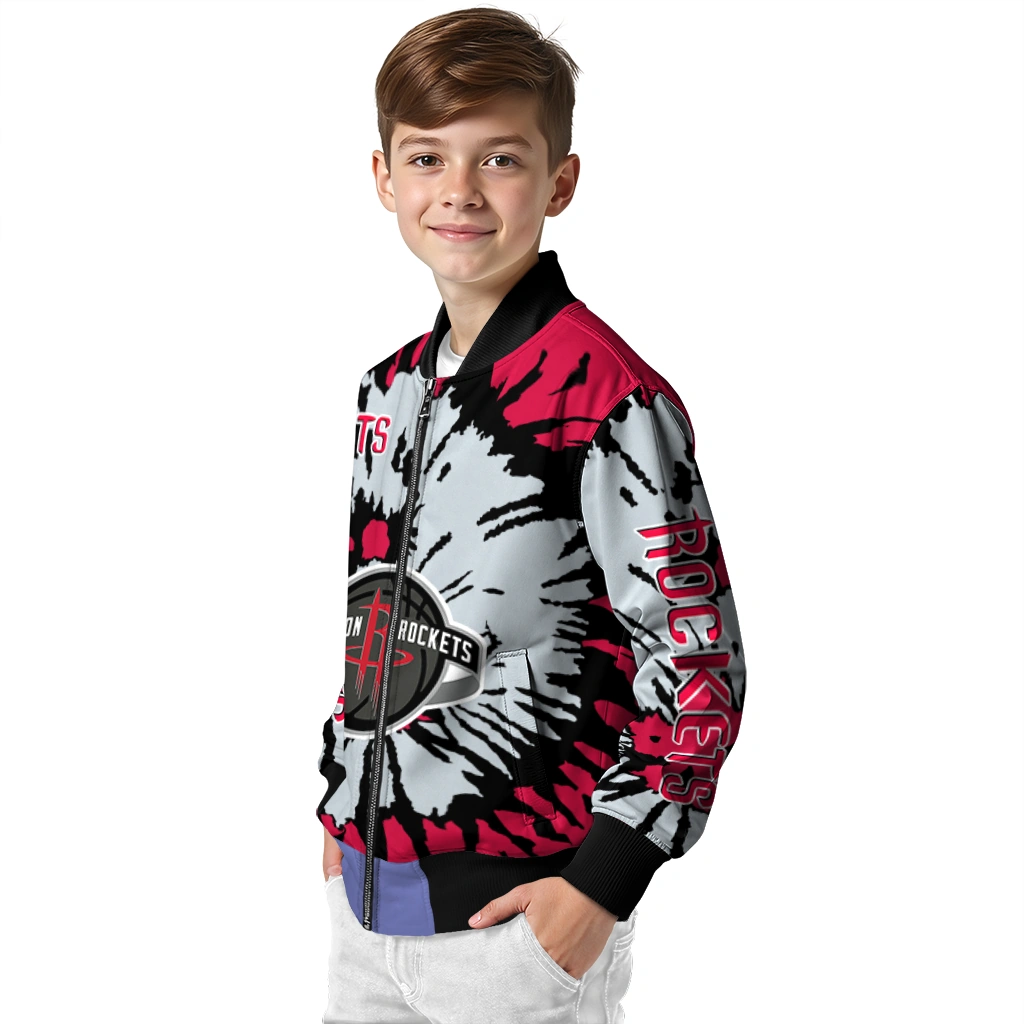 customized houston rockets burst splatter red bomber jacket trendy customized houston rockets burst splatter red bomber jacket trendy