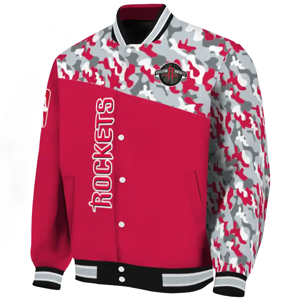 customized houston rockets camouflage style red varsity jacket best selling customized houston rockets camouflage style red varsity jacket best selling