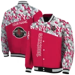 customized houston rockets camouflage style red varsity jacket best selling