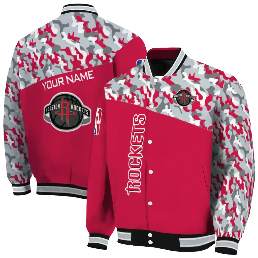 customized houston rockets camouflage style red varsity jacket fashion forward customized houston rockets camouflage style red varsity jacket fashion forward