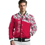customized houston rockets camouflage style red varsity jacket best selling