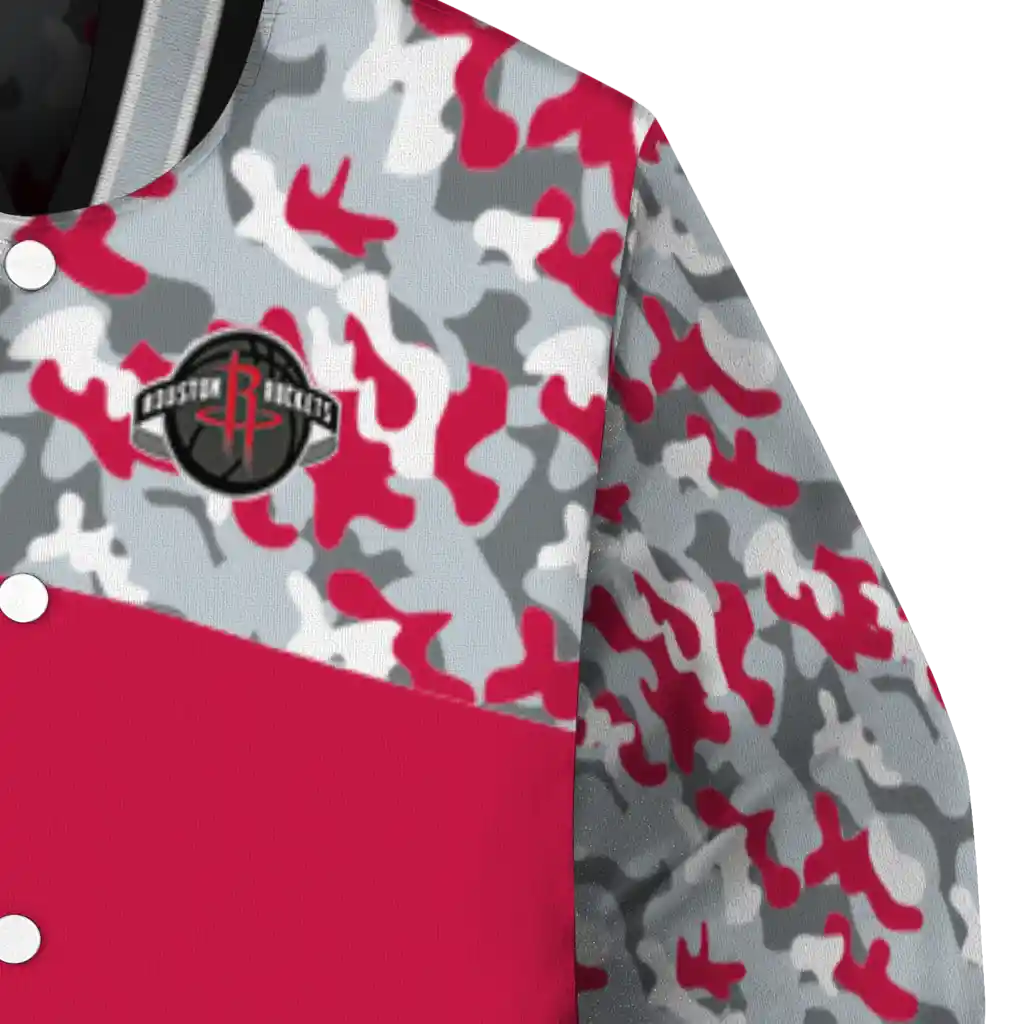 customized houston rockets camouflage style red varsity jacket premium grade customized houston rockets camouflage style red varsity jacket premium grade