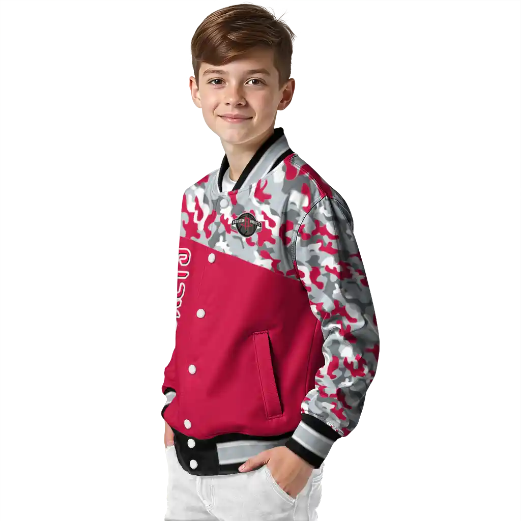 customized houston rockets camouflage style red varsity jacket trendy customized houston rockets camouflage style red varsity jacket trendy