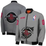 customized houston rockets claw accent grey bomber jacket best selling