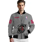 customized houston rockets claw accent grey bomber jacket best selling