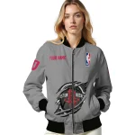 customized houston rockets claw accent grey bomber jacket best selling