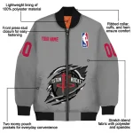 customized houston rockets claw accent grey bomber jacket best selling