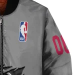 customized houston rockets claw accent grey bomber jacket best selling