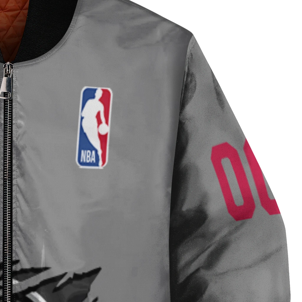 customized houston rockets claw accent grey bomber jacket premium grade customized houston rockets claw accent grey bomber jacket premium grade