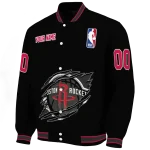 customized houston rockets claw edge black varsity jacket best selling
