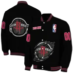customized houston rockets claw edge black varsity jacket best selling