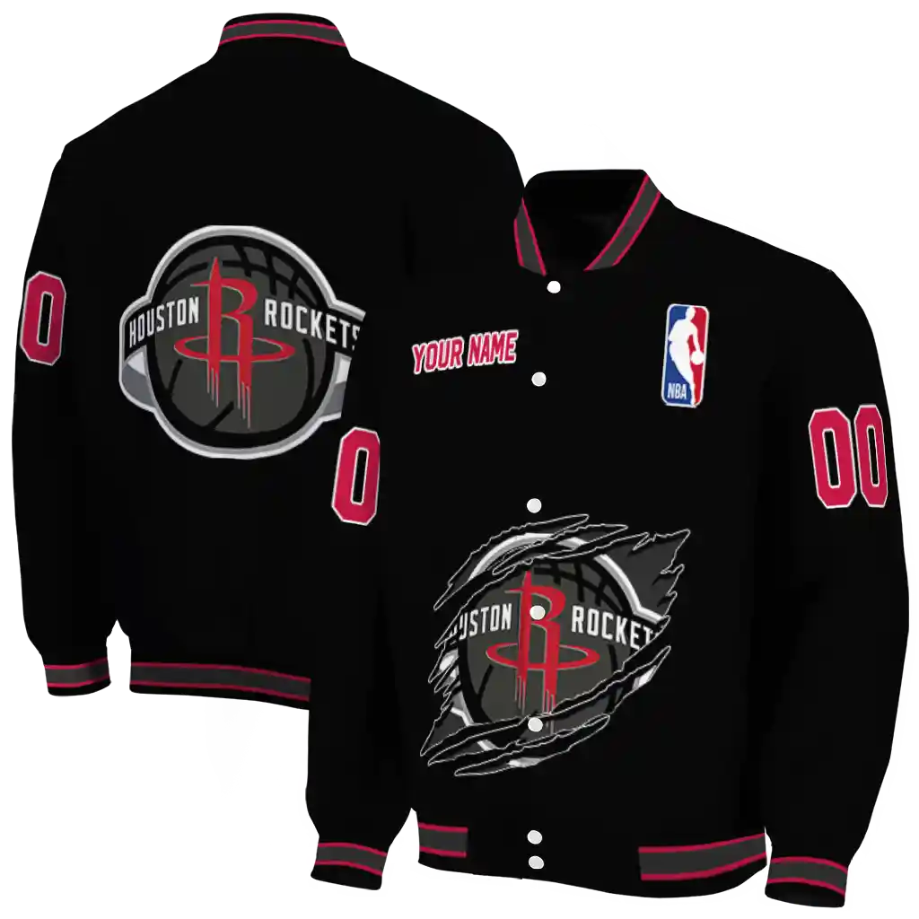 customized houston rockets claw edge black varsity jacket fashion forward customized houston rockets claw edge black varsity jacket fashion forward