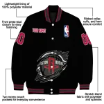 customized houston rockets claw edge black varsity jacket best selling