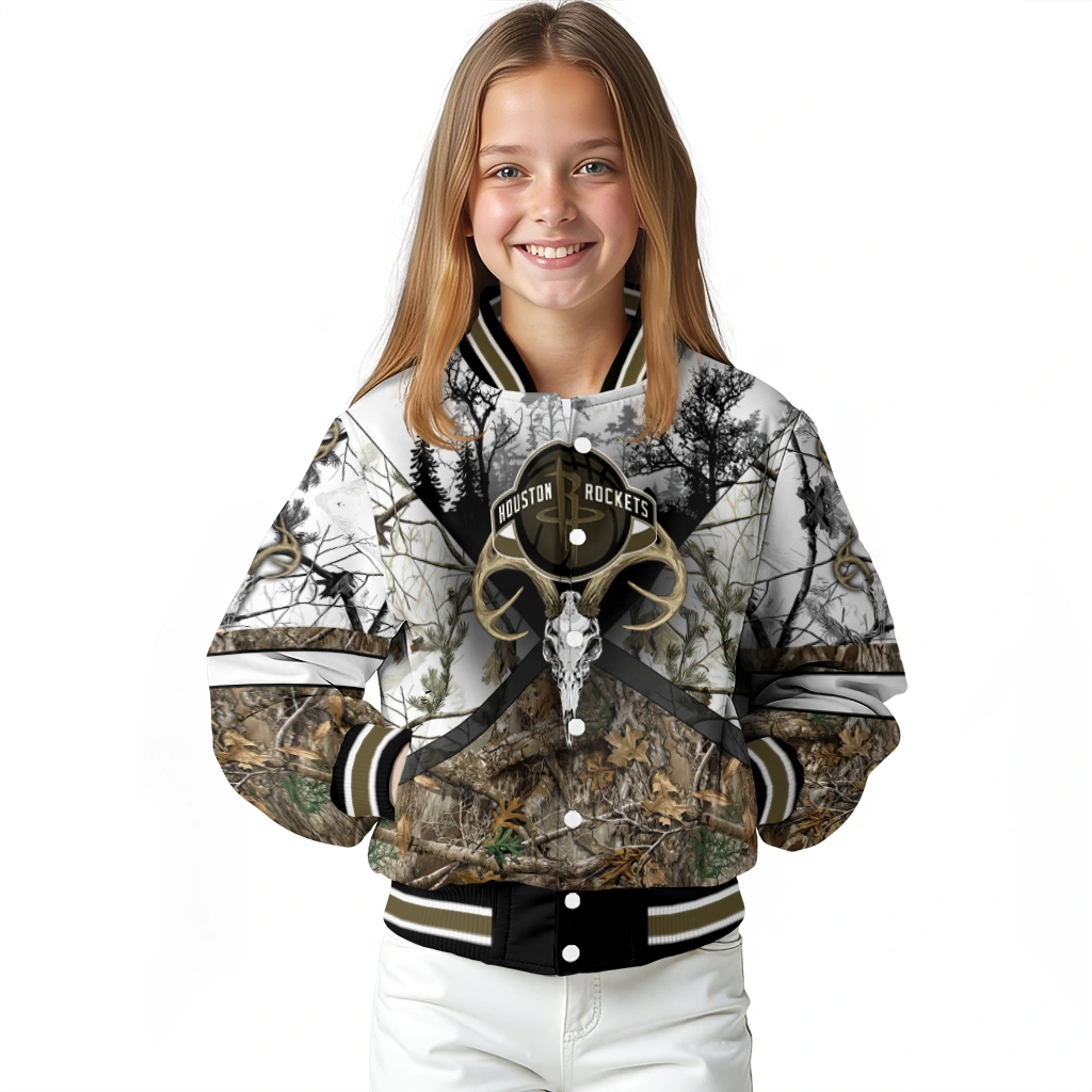 customized houston rockets deer skull camouflage white varsity jacket top rated customized houston rockets deer skull camouflage white varsity jacket top rated