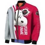 customized houston rockets snoopy head red bomber jacket best selling