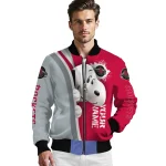 customized houston rockets snoopy head red bomber jacket best selling