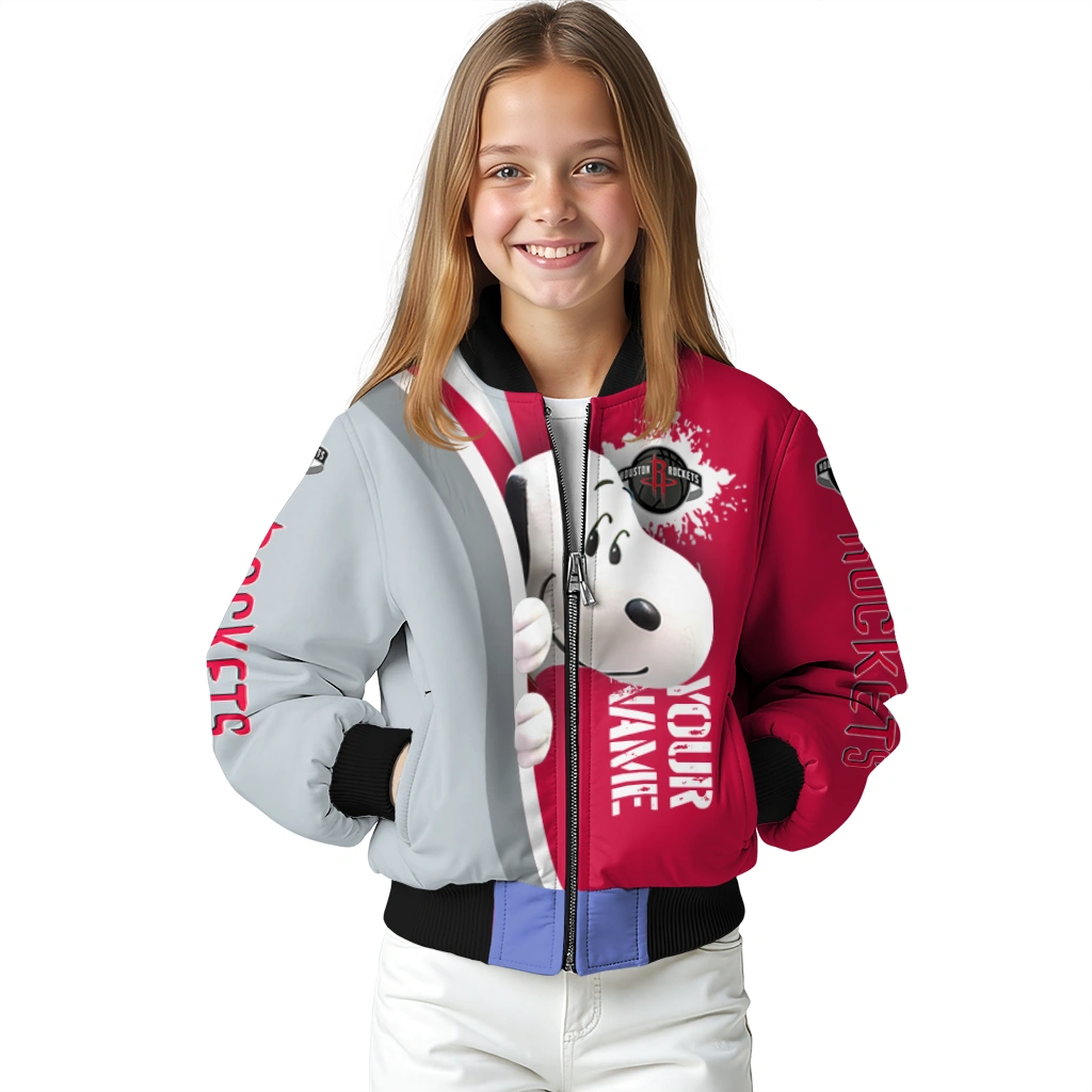 customized houston rockets snoopy head red bomber jacket top rated customized houston rockets snoopy head red bomber jacket top rated