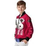 customized houston rockets snoopy head red bomber jacket best selling