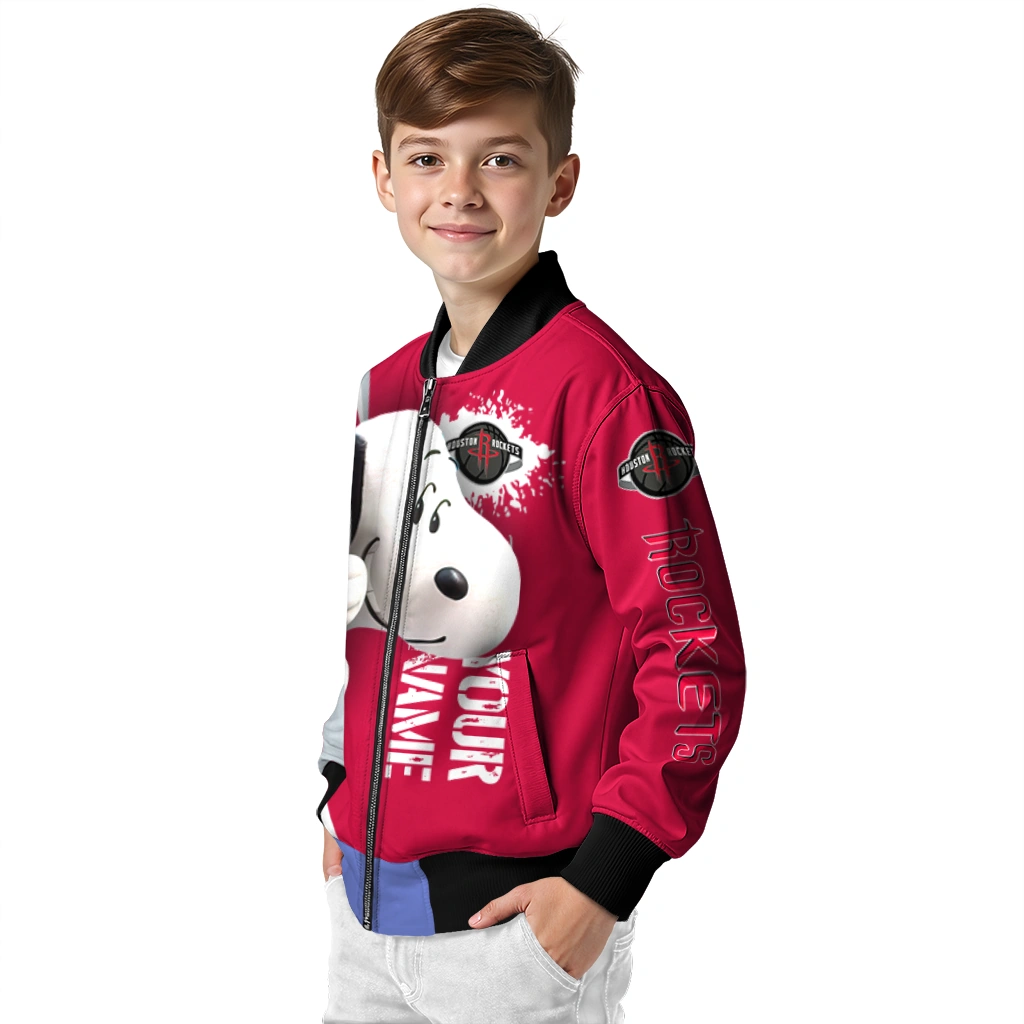 customized houston rockets snoopy head red bomber jacket trendy customized houston rockets snoopy head red bomber jacket trendy
