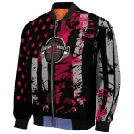 customized houston rockets star stripes red black bomber jacket best selling