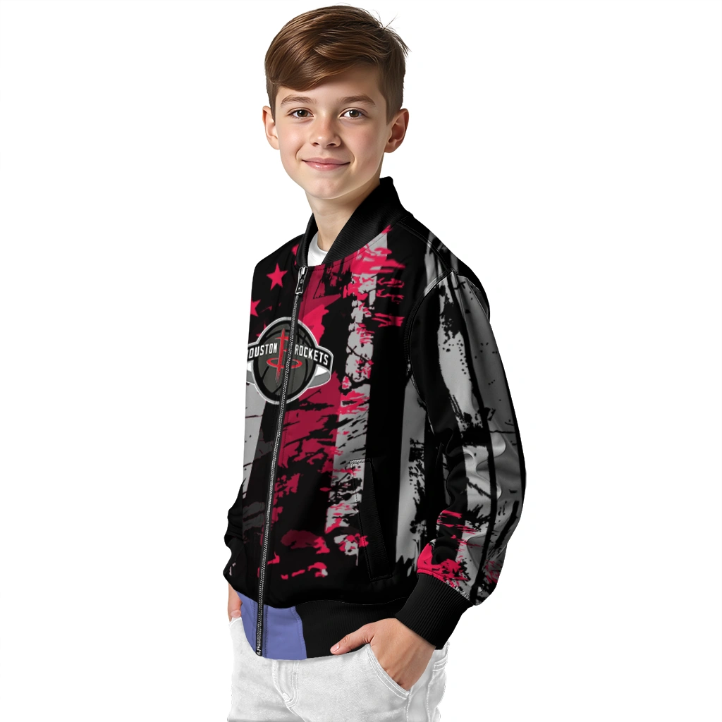 customized houston rockets star stripes red black bomber jacket trendy customized houston rockets star stripes red black bomber jacket trendy