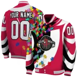 customized houston rockets stars and stripes slashes red varsity jacket best selling