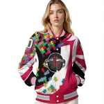 customized houston rockets stars and stripes slashes red varsity jacket best selling